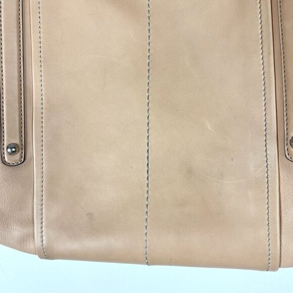 TOD'S Leather Shoulder Bag Camel Handbag Large Tote 15x17x2 Office Quiet Luxury - Picture 5 of 12